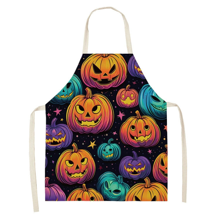 Halloween Kitchen Apron – Cats, Pumpkins &amp; Witches