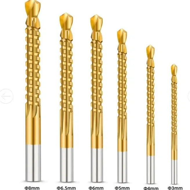 6-Piece Serrated Drill Bit Set — Cobalt Tips That Open Any Hole