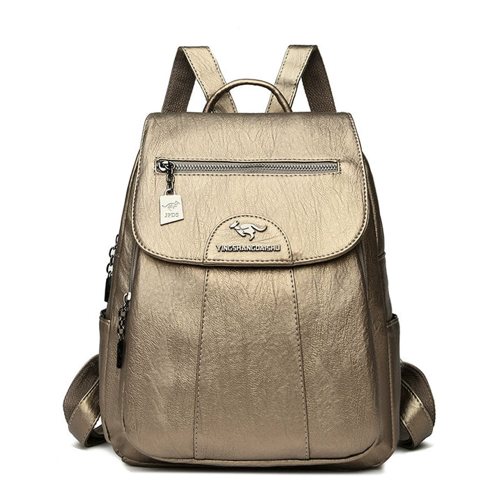 Soft Faux Leather Backpack with Lock-Flap &amp; Hidden Zipper — 9 Colors, Everyday Carry