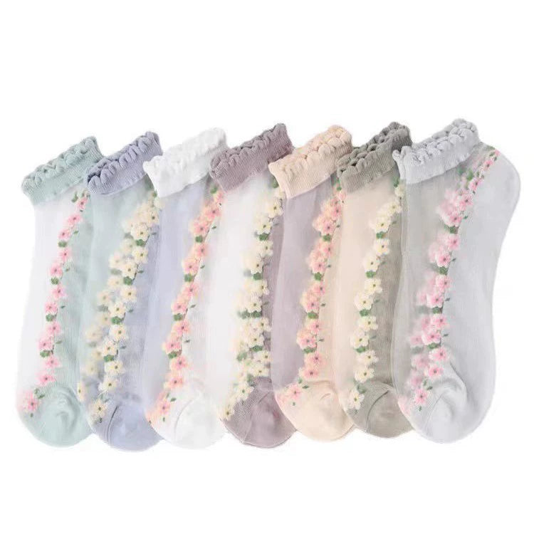 Floral Breathable Summer Socks for All-Day Comfort