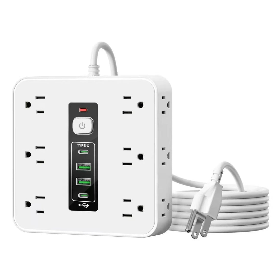 Velloraco 16-Outlet Cube Power Strip, USB-C, US Plug, No Block