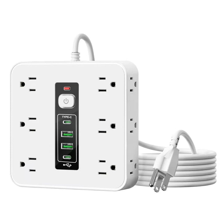 Velloraco 16-Outlet Cube Power Strip, USB-C, US Plug, No Block
