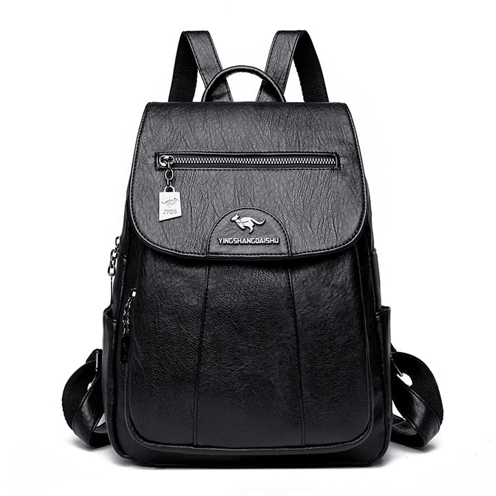 Soft Faux Leather Backpack with Lock-Flap &amp; Hidden Zipper — 9 Colors, Everyday Carry