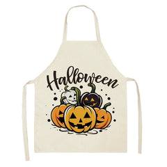 Halloween Kitchen Apron – Cats, Pumpkins &amp; Witches