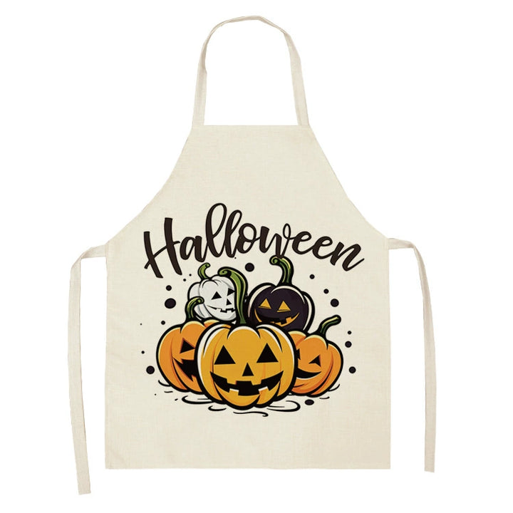 Halloween Kitchen Apron – Cats, Pumpkins &amp; Witches