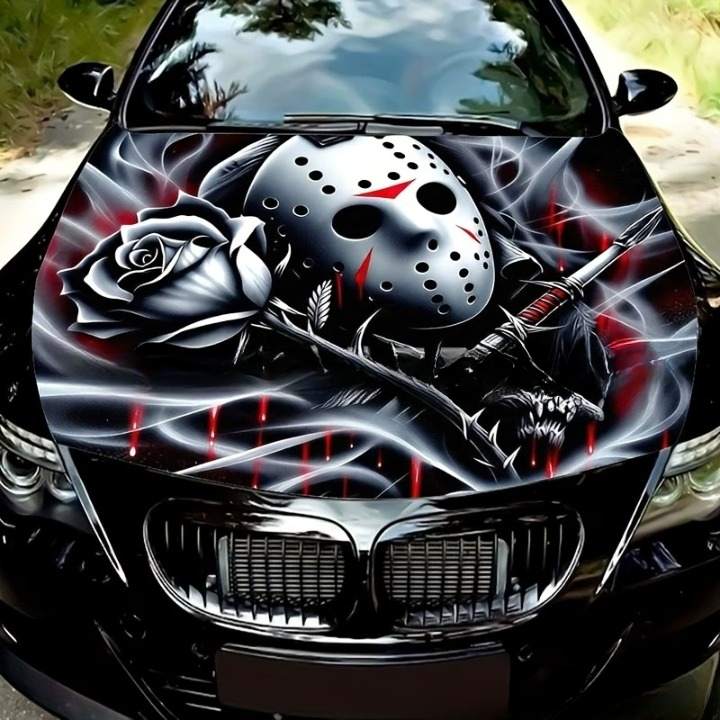 Reusable Halloween Car Hood Cover - 2D Printed Polyester