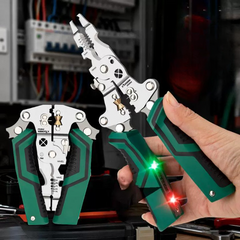 16-in-1 Folding Wire Stripper with Voltage Tester, USB-C Rechargeable