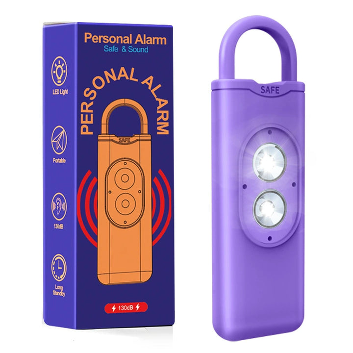 Personal Safety Alarm Keychain - 130dB Siren with LED Strobe