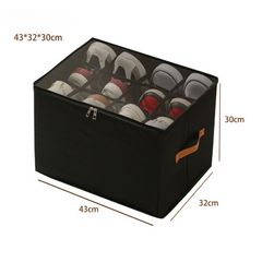 Foldable Oxford Fabric Storage Bin with Clear Zip Cover &amp; Dividers