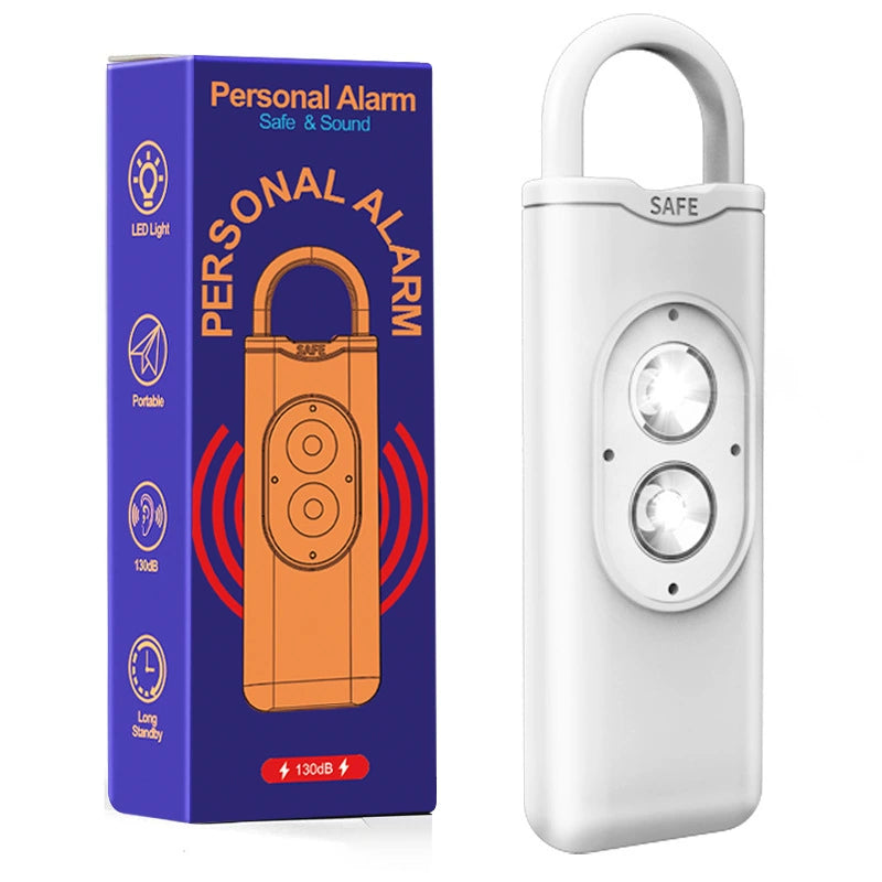 Personal Safety Alarm Keychain - 130dB Siren with LED Strobe
