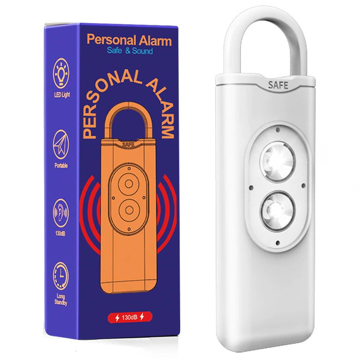 Personal Safety Alarm Keychain - 130dB Siren with LED Strobe