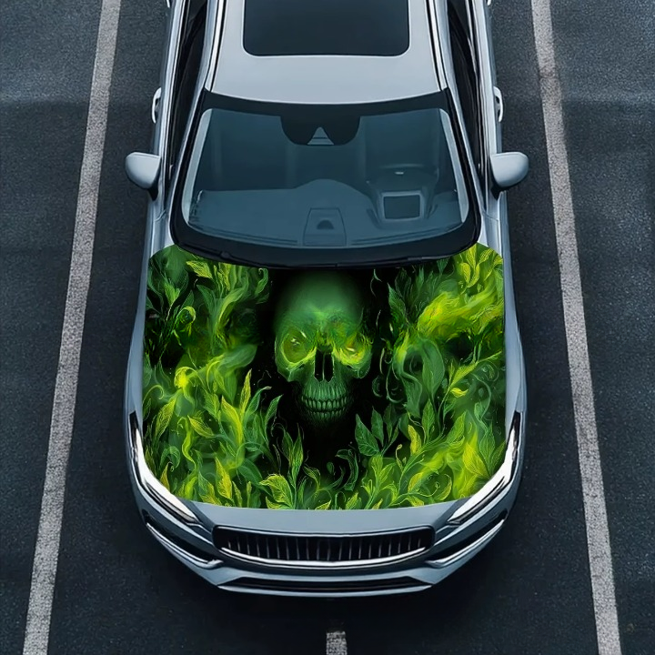 Reusable Halloween Car Hood Cover - 2D Printed Polyester