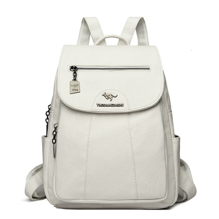 Soft Faux Leather Backpack with Lock-Flap &amp; Hidden Zipper — 9 Colors, Everyday Carry
