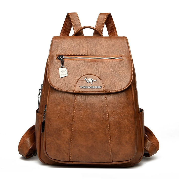 Soft Faux Leather Backpack with Lock-Flap &amp; Hidden Zipper — 9 Colors, Everyday Carry
