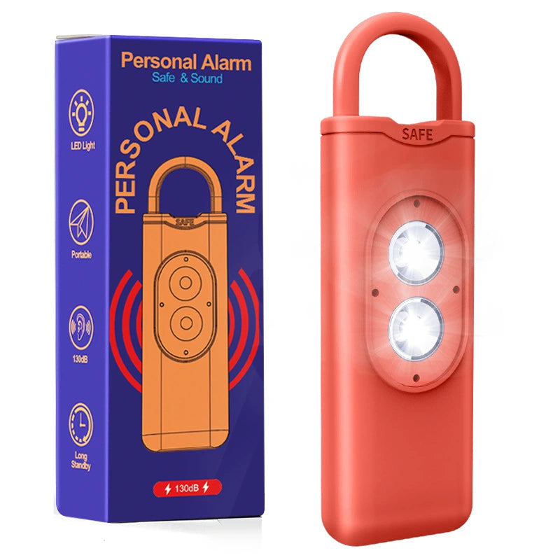 Personal Safety Alarm Keychain - 130dB Siren with LED Strobe