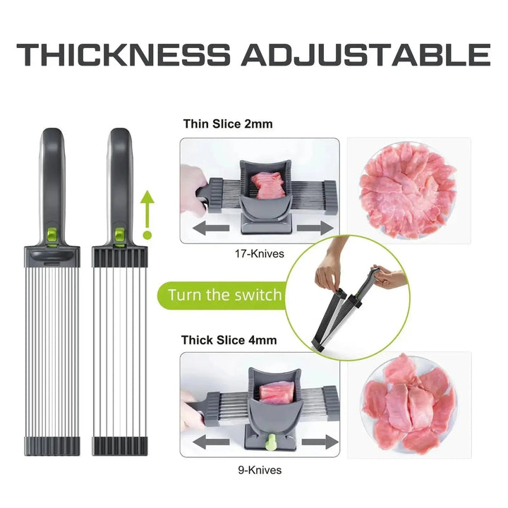 Precise 17-blade meat slicer – uniform professional slices