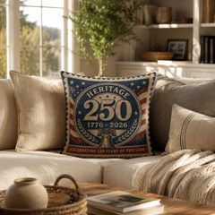 Patriotic 250th Anniversary Throw Pillow