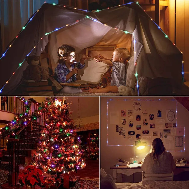 LumiSolar String Lights Outdoor | 7–32 m | Solar Powered &amp; Waterproof | 8 Light Modes | Christmas, Garden &amp; Party Lighting