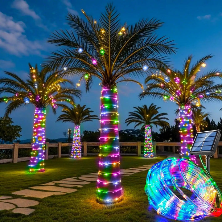 LumiSolar String Lights Outdoor | 7–32 m | Solar Powered &amp; Waterproof | 8 Light Modes | Christmas, Garden &amp; Party Lighting - Multicolored