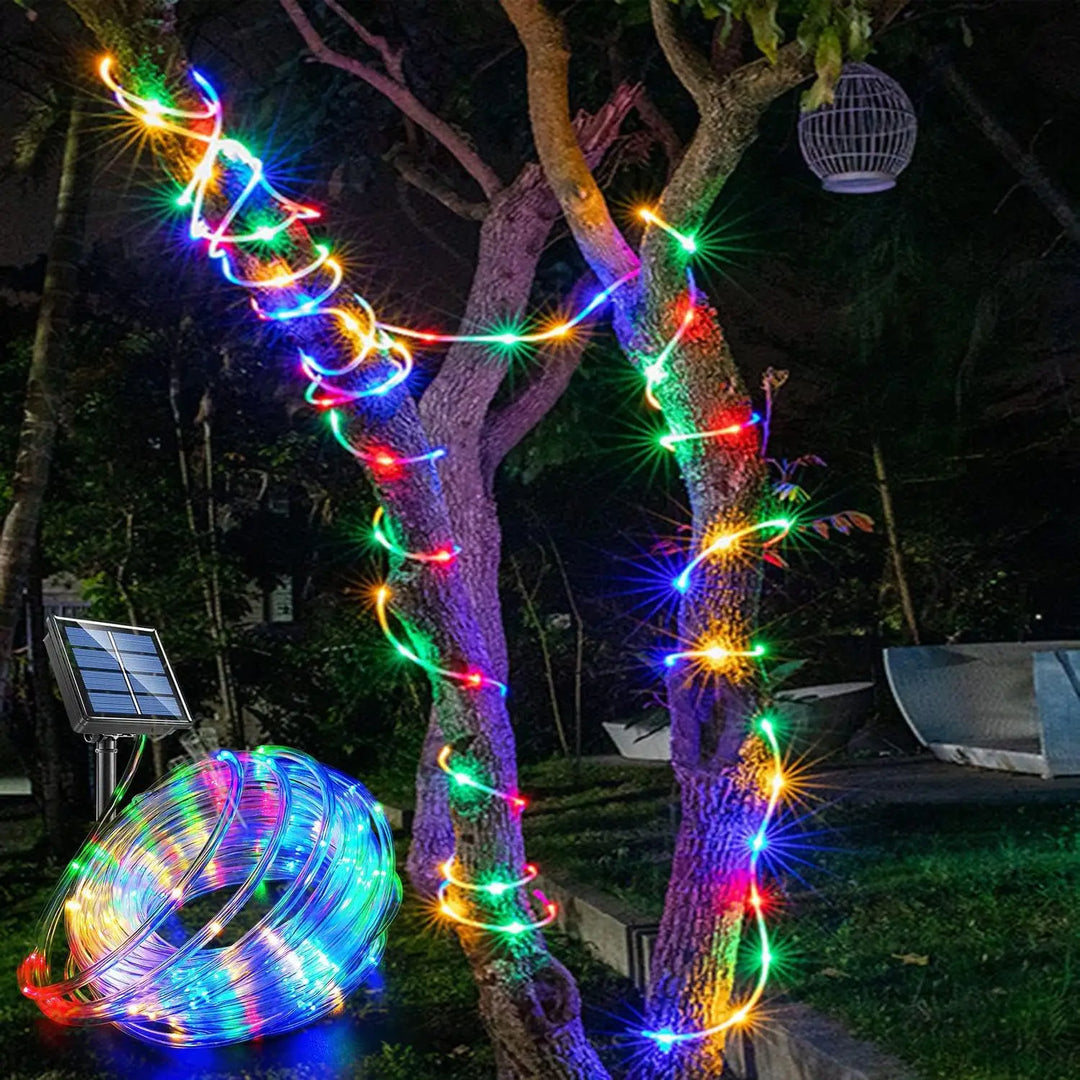 LumiSolar String Lights Outdoor | 7–32 m | Solar Powered &amp; Waterproof | 8 Light Modes | Christmas, Garden &amp; Party Lighting