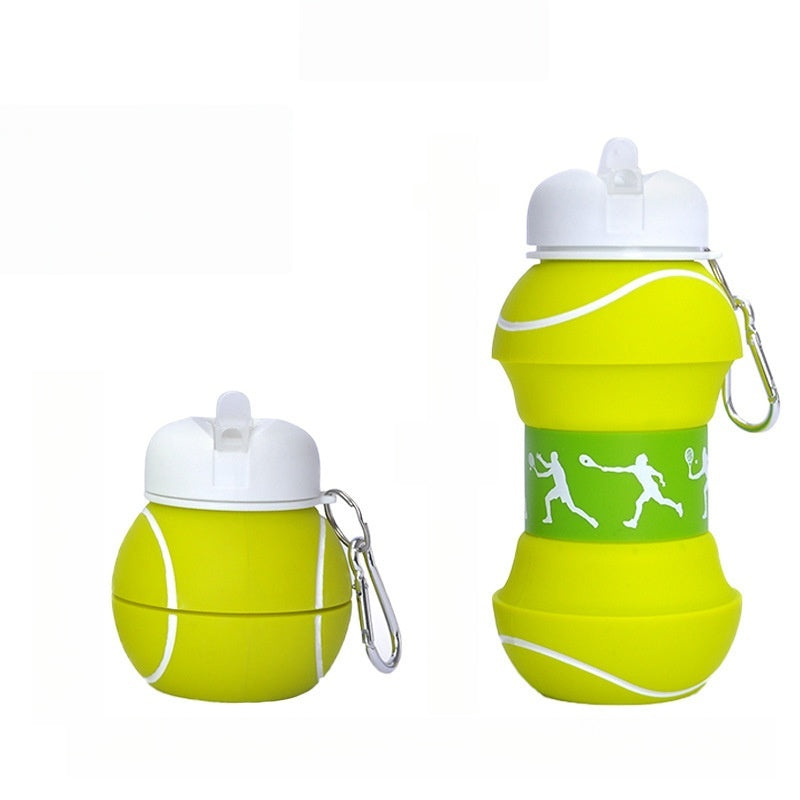 550ml Collapsible Football Water Bottle – Portable Silicone Sporty Foldable Drinkware