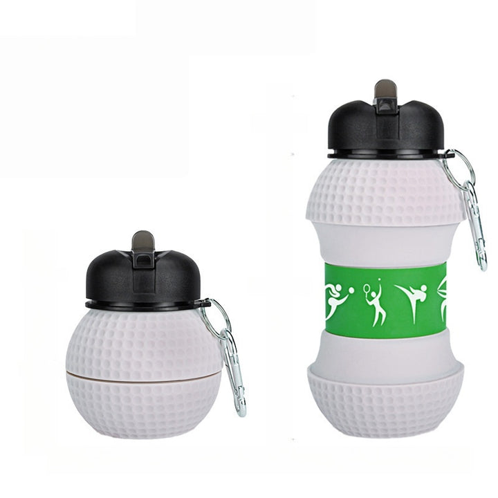 550ml Collapsible Football Water Bottle – Portable Silicone Sporty Foldable Drinkware