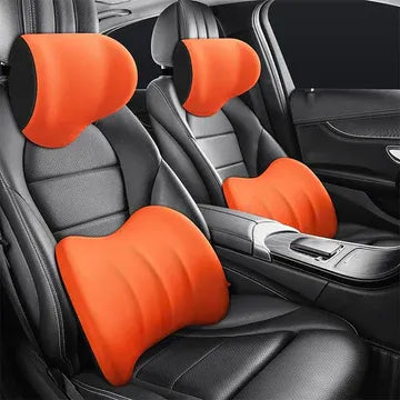 Ergonomic Car Neck &amp; Lumbar Support Cushion Set for Driving Comfort
