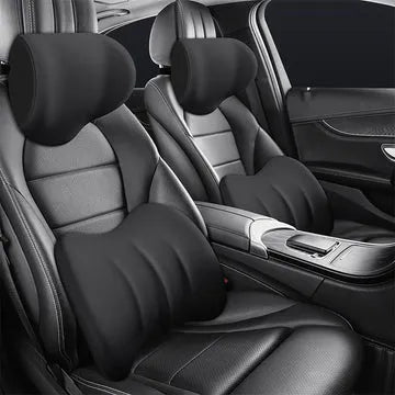 Ergonomic Car Neck &amp; Lumbar Support Cushion Set for Driving Comfort