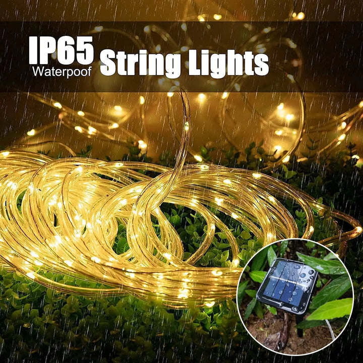 LumiSolar String Lights Outdoor | 7–32 m | Solar Powered &amp; Waterproof | 8 Light Modes | Christmas, Garden &amp; Party Lighting