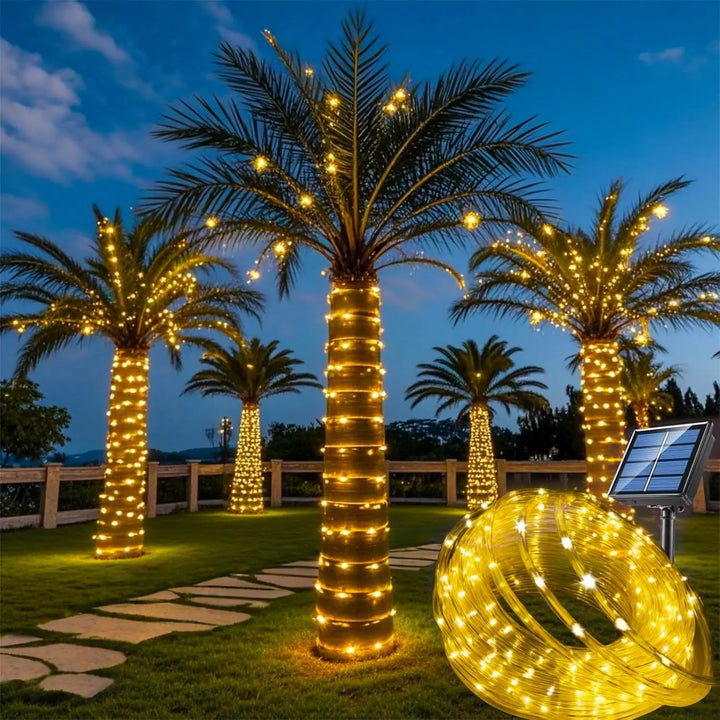 LumiSolar String Lights Outdoor | 7–32 m | Solar Powered &amp; Waterproof | 8 Light Modes | Christmas, Garden &amp; Party Lighting - Warm light