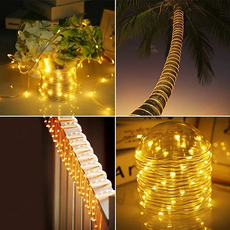 LumiSolar String Lights Outdoor | 7–32 m | Solar Powered &amp; Waterproof | 8 Light Modes | Christmas, Garden &amp; Party Lighting