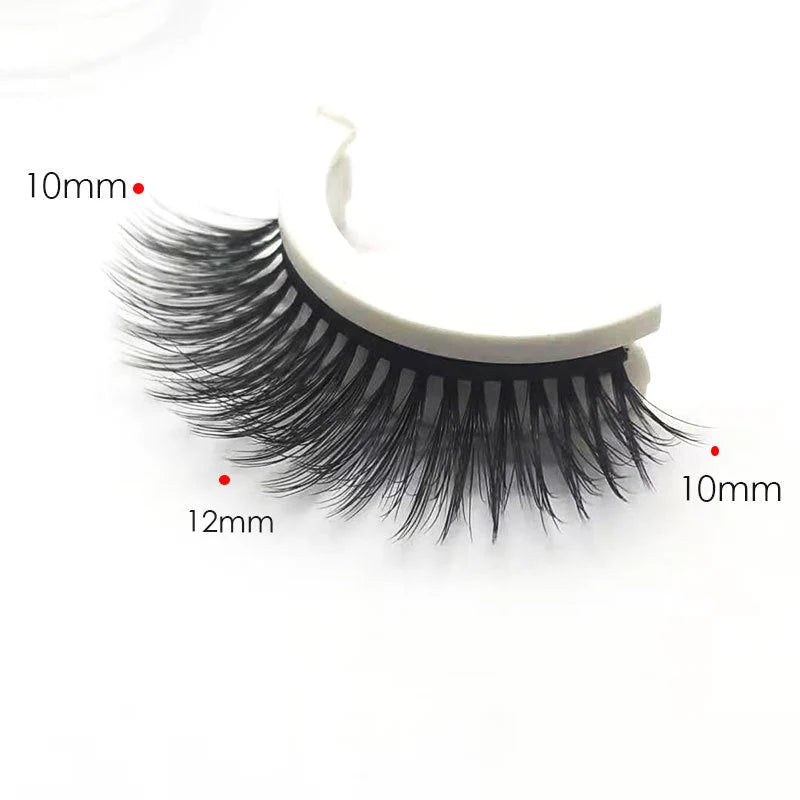 Reusable Self-Adhesive False Eyelashes – No Glue, 3 Pairs &amp; Adhesive Revival Pen