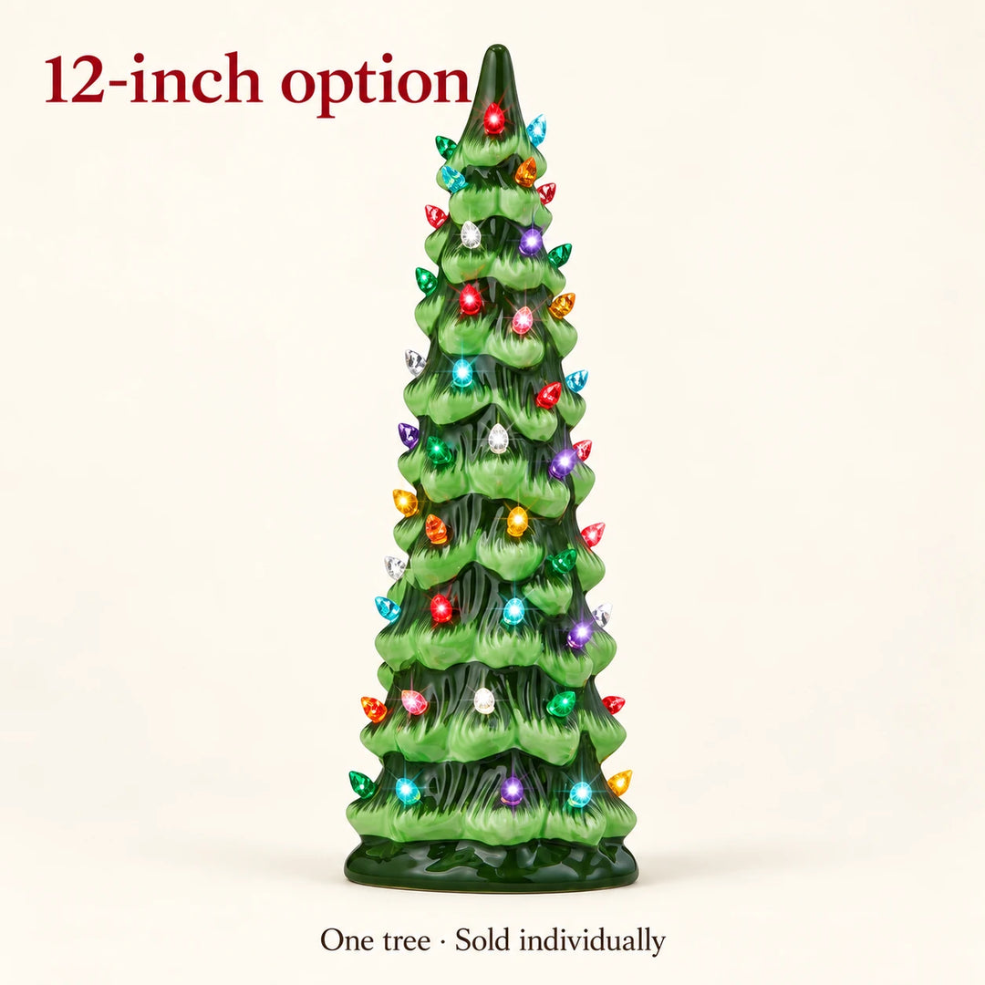 Pre-Lit Ceramic Christmas Tree - Choose 8, 10 or 12 Inches: The 12-inch option