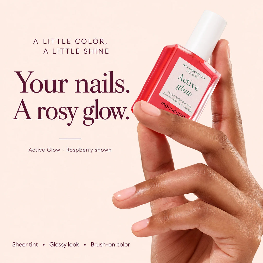Active Nail Polish - Raspberry Glow &amp; Powder Pink Blur: A little color, a little shine