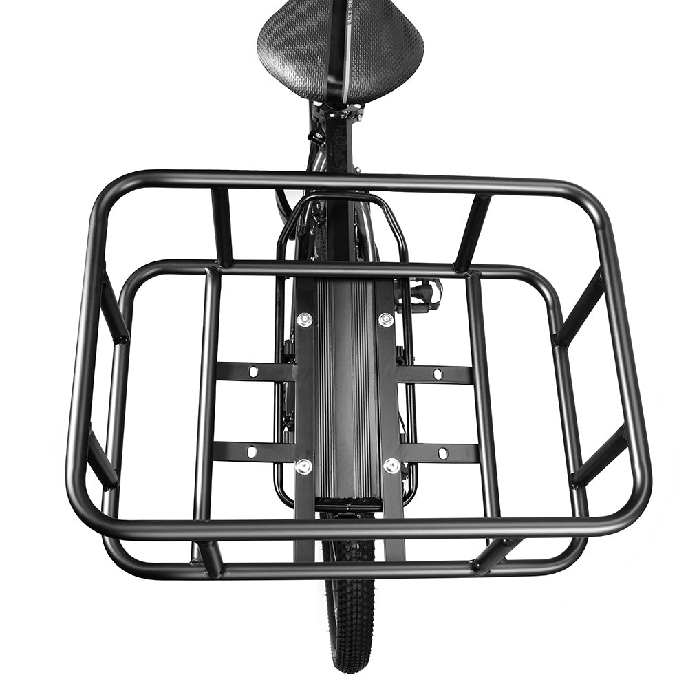 Heavy-Duty Rear Bike Basket with Rack – Large Metal Bicycle Carrier for Groceries, Commutes & E-Bikes - Basket
