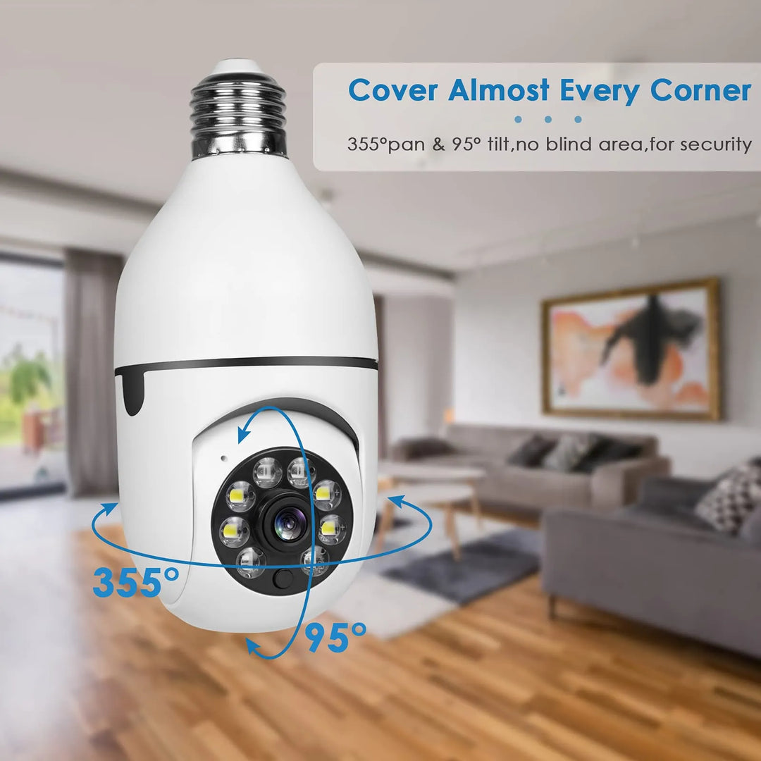 Wireless Bulb Security Camera – No Subscription, 1080p HD &amp; Two-Way Talk