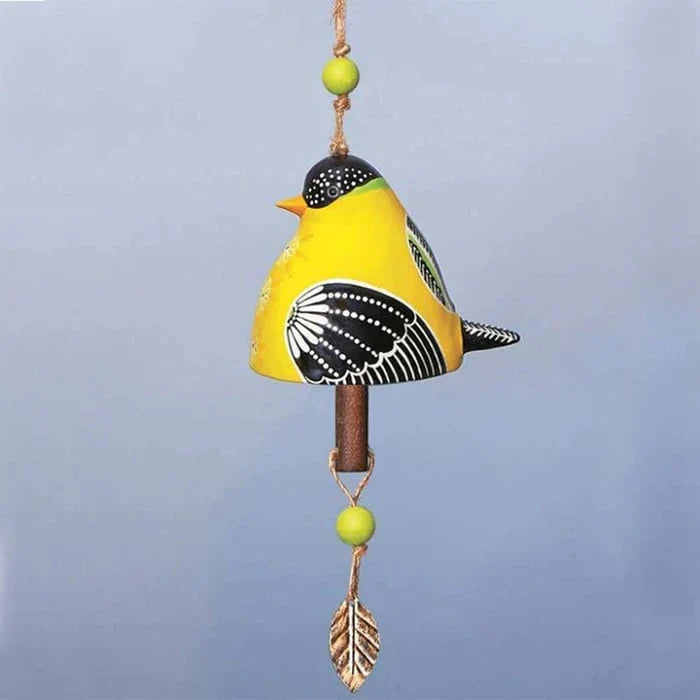 100% Hand-Painted Bird Wind Chime for Porch, Garden and Window