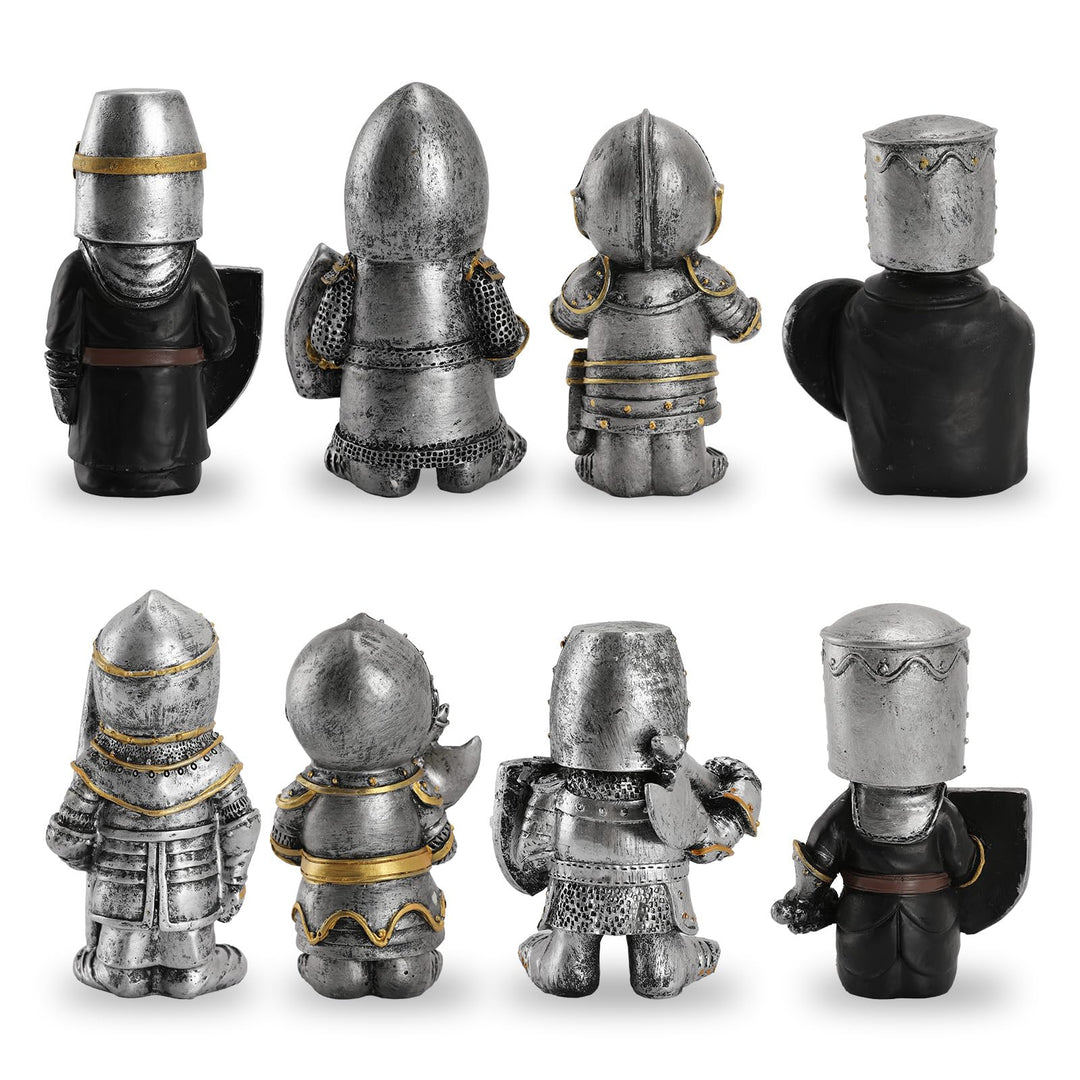 Medieval Knight Garden Gnome - Durable Crusader Statue for Yard &amp; Lawn Decor