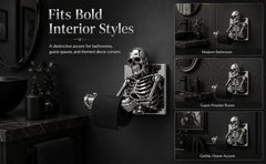 Wall-Mounted Skeleton Toilet Paper Holder - Resin Gothic Bath Decor