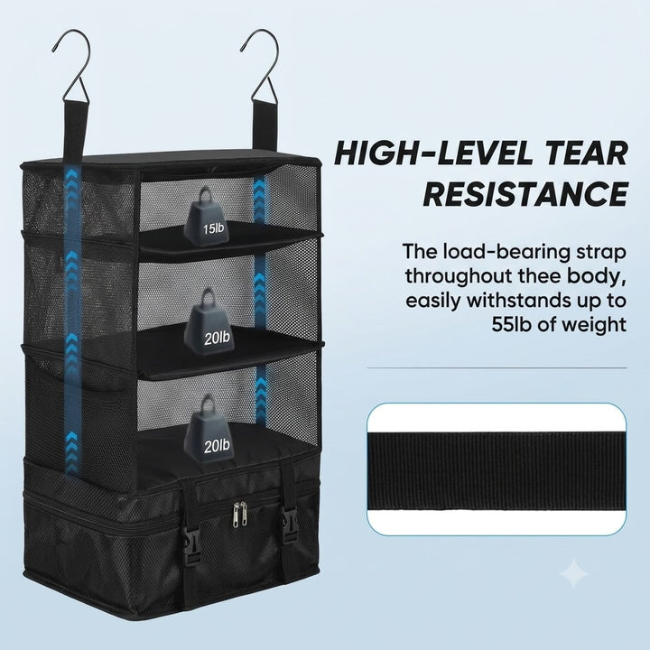Hanging Travel Shelf – See Every Shirt Without Bending or Digging