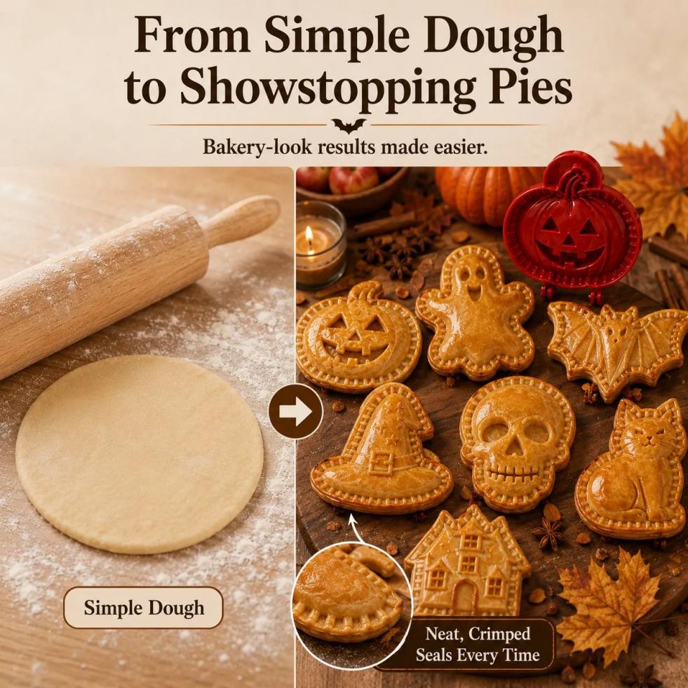 Halloween Apple Pie Molds, 2 Sets of 4 Baking Shapes, DIY Mold
