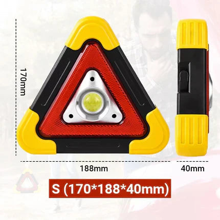 3-IN-1 Solar Emergency Triangle – 4 Modes, Power Bank, 200M Visible