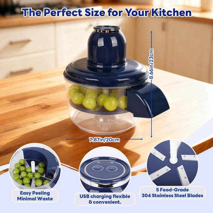 Effortless Petit Peeler – One-Touch Electric Peeler for Small Fruits
