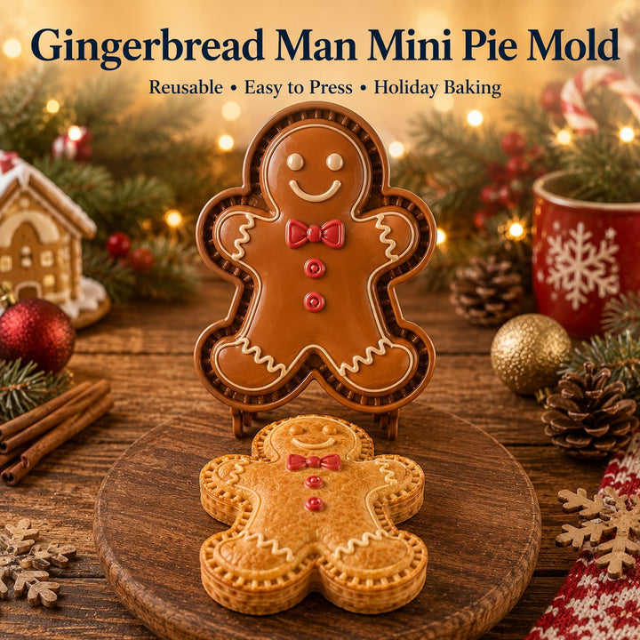 ⏳ Last Day 49% OFF – 🎄 9-Design Christmas Mini Pie Mold Collection | Reusable Embossed Molds for Shaping Detailed Santa, Snowman, Reindeer, Tree &amp; Holiday Pies 🥧✨