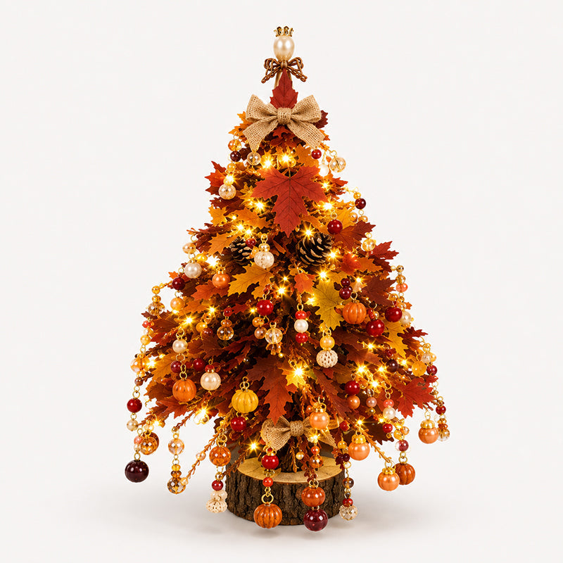 🎄✨DIY Beaded Christmas Tree Kit with Lights -🎅 Mini Tabletop Holiday Decoration
