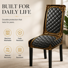 Stretch Damask Dining Chair Covers, Washable Slipcovers 2/4/6 Pack