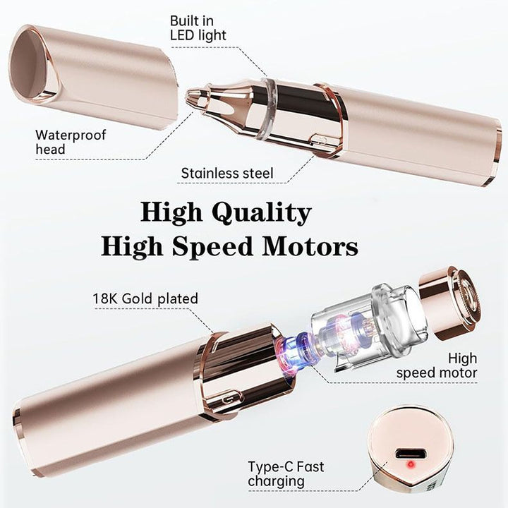 2-in-1 Lipstick-Sized Facial Hair Remover – Painless &amp; Portable