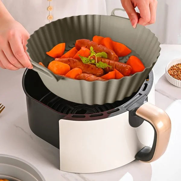 （2-Pack）Reusable Silicone Air Fryer Liners (2-Pack) - Nonstick Tray