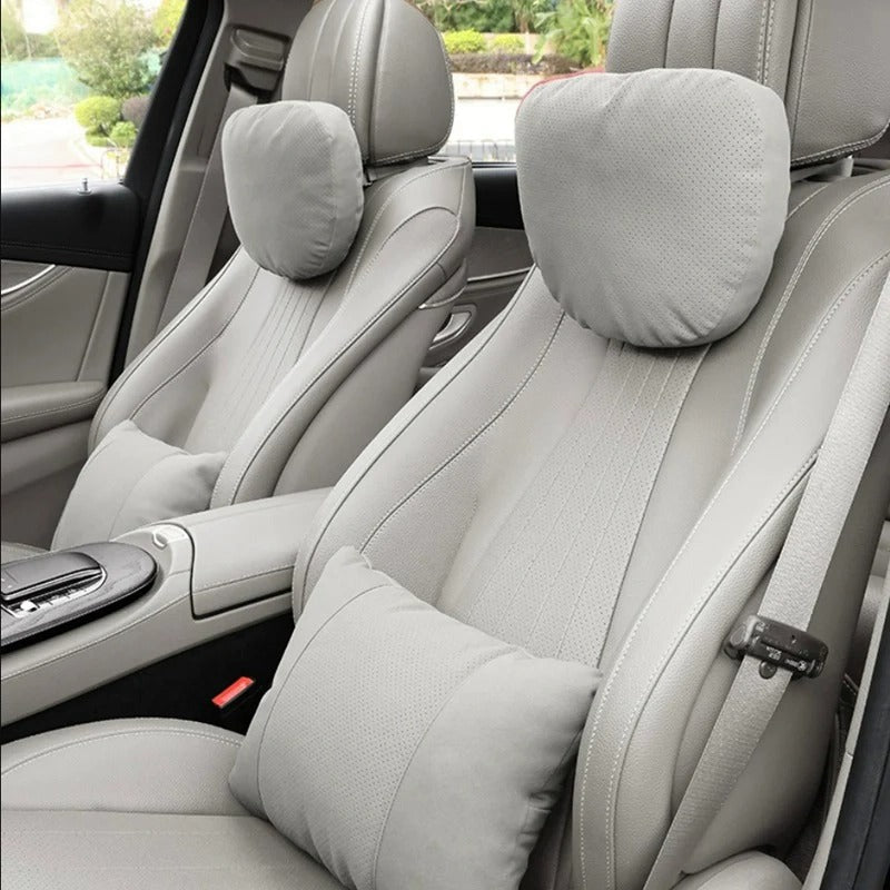 Maybach-Style Alcantara Neck Pillow – Ergonomic Headrest Support Cushion