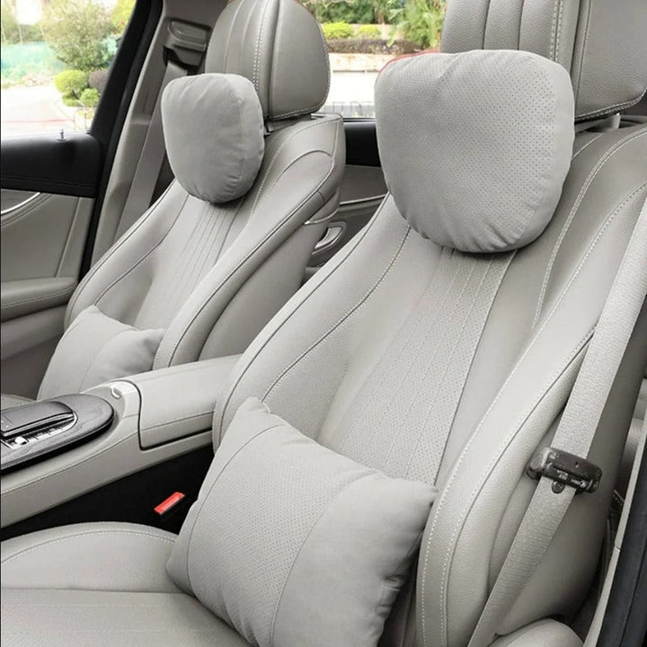 Maybach-Style Alcantara Neck Pillow – Ergonomic Headrest Support Cushion